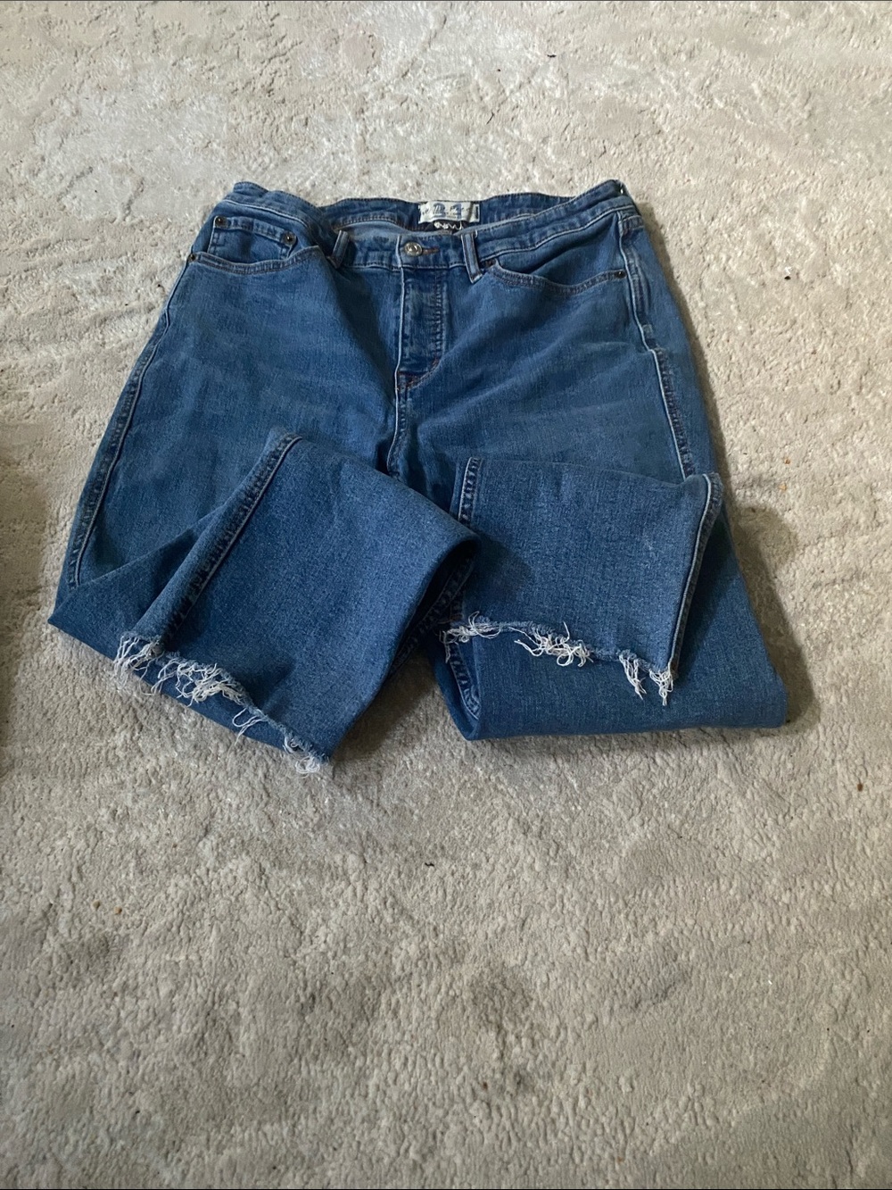 Free People Relaxed Straight Blue Denim Jeans
